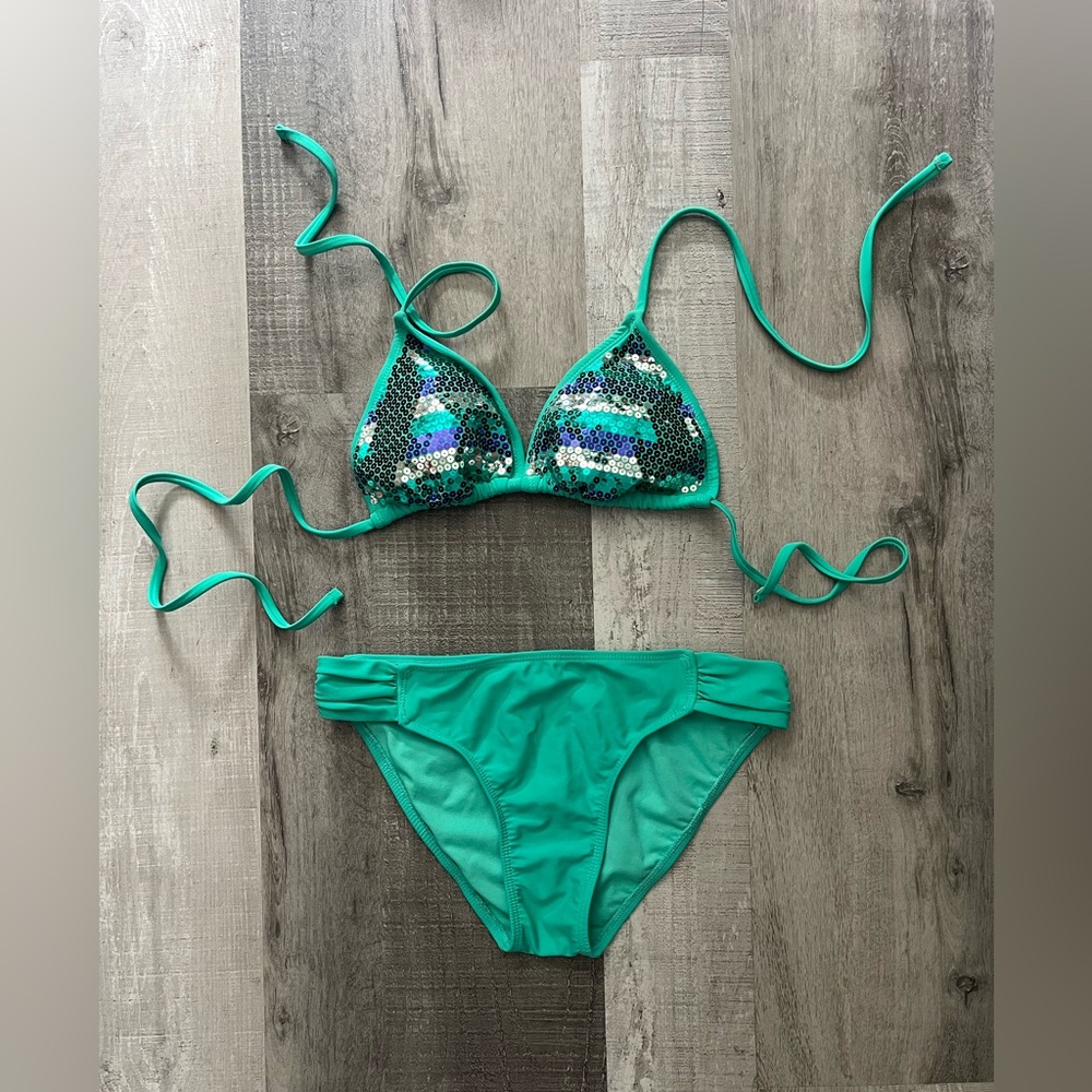 Macy’s California Waves Sequin Bikini Size Small